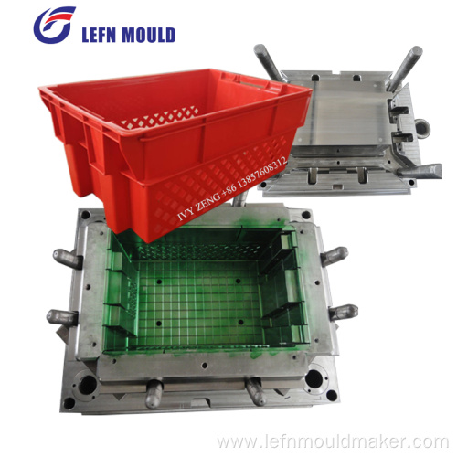 Plastic Fruit crate with lid/cover mould